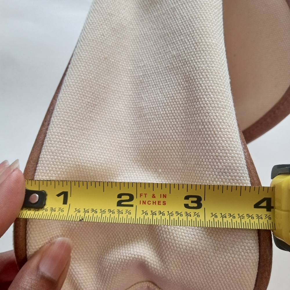 SOLD!Brandy Melville cow leather canvas brown cream shoulder messenger handbag - Picture 11 of 16